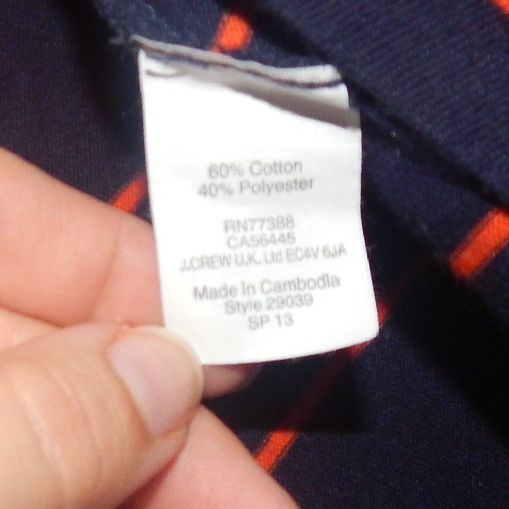 J. CREW FACTORY women's small thin navy blue striped open front cardigan sweater - Picture 6 of 8